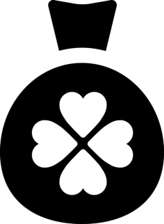 Medal With Four Leaf Clover Cad Style Svg Vector, Free Vectors File